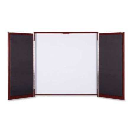 Lorell Lorell Presentation Cabinet - Drywipe Whiteboard, Hinged Door w/Mahogany Frame, 47-1/3"W x 47-1/3"H 69865